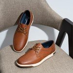 Jousen Men's Memory Foam Dress Sneakers - Yellow Brown