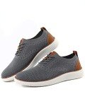 Men's Oxford Knit Sneakers in Gray, Size 44.5