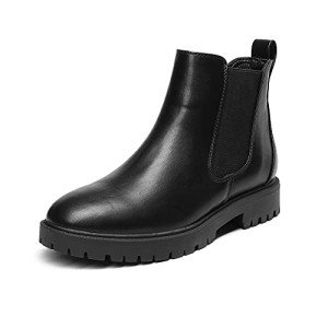 DREAM PAIRS Women's Black Low Heel Chelsea Boots
