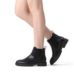 DREAM PAIRS Women's Black Low Heel Chelsea Boots