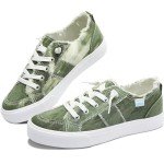 Women's Olive Green Leopard Slip-On Sneakers
