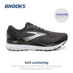 Brooks Ghost 16 Men's Sneakers, White and Black