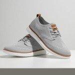 Bruno Marc Men's Grey Casual Lace-Up Sneakers