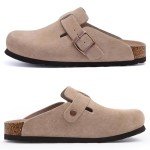 Asgard Women's Taupe Suede Arch Support Mules