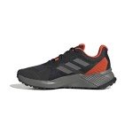adidas Men's Terrex Soulstride Trail Running Sneaker, Black/Grey/Solar Red, 9.5