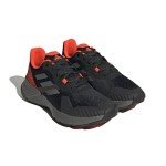 adidas Men's Terrex Soulstride Trail Running Sneaker, Black/Grey/Solar Red, 9.5