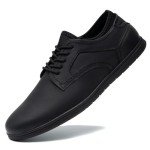 Cestfini Men's Casual Shoes All Black Dress Sneakers Comfortable Fashion Sneakers Business Oxfords Shoes XXDX008M-RT-US-BLACK-10