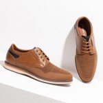 Bruno Marc Men's Mesh Casual Dress Shoes Breathable Oxfords Sneakers LG19008M-2,Size 9.5,Brown-2,SBOX2409M