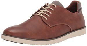Dr. Scholl's Men's Sync Plain Toe Dress Casual Oxford, Dark Tan Smooth, 13