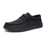 Bruno Marc Men's Lightweight Black Slip-On Sneakers