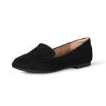 Black Microsuede Women's Loafer Flats, Size 7.5