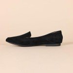 Black Microsuede Women's Loafer Flats, Size 7.5