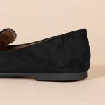 Black Microsuede Women's Loafer Flats, Size 7.5