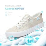 Women's Beige Canvas Slip-On Fashion Sneakers