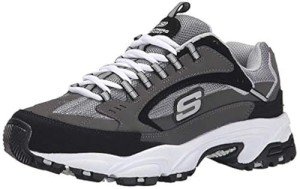 Skechers Men's Charcoal Black Sneakers, Wide Fit 9 UK