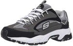 Skechers Men's Charcoal Black Sneakers, Wide Fit 9 UK