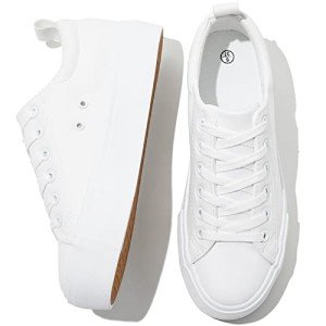 SERNIAL Women's White Platform Sneakers - US8