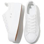 SERNIAL Women's White Platform Sneakers - US8
