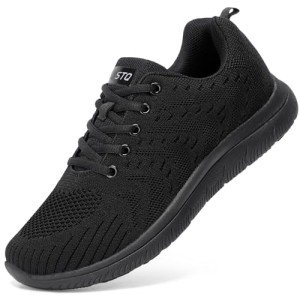 Women's Lightweight All Black Athletic Sneakers