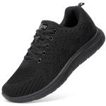 Women's Lightweight All Black Athletic Sneakers