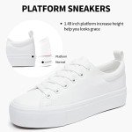 SERNIAL Women's White Platform Sneakers - US8