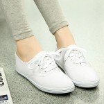 VenusCelia Women's Rainbow Lace Up Sneakers