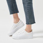 SERNIAL Women's White Platform Sneakers - US8