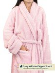 Cozy Pink Sherpa Fleece Robe for Women