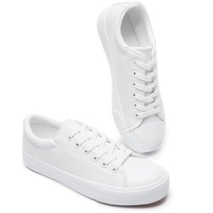 FRACORA Women's White Low Top Sneakers