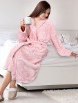 Cozy Pink Sherpa Fleece Robe for Women