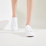 FRACORA Women's White Low Top Sneakers