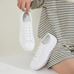 FRACORA Women's White Low Top Sneakers
