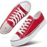 Red Women's Casual Canvas Sneakers-US 9.5