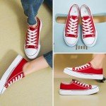 Red Women's Casual Canvas Sneakers-US 9.5