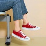 Red Women's Casual Canvas Sneakers-US 9.5