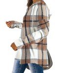 Women’s Casual Long Sleeve Hoodie - Plaid Brown