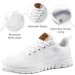 Womens Lightweight Fashion Sneakers - Casual White Shoes