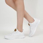 Womens Lightweight Fashion Sneakers - Casual White Shoes