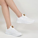 Womens Lightweight Fashion Sneakers - Casual White Shoes