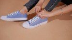 Fashionable Blue Women's Canvas Tennis Sneakers