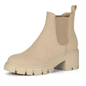 Athlefit Women's Chunky Heel Chelsea Boots - Size 8