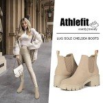 Athlefit Women's Chunky Heel Chelsea Boots - Size 8