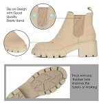 Athlefit Women's Chunky Heel Chelsea Boots - Size 8