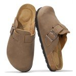 Memory Foam Suede Clogs for Women - Benton Tan