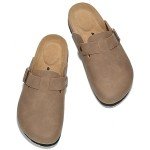 Memory Foam Suede Clogs for Women - Benton Tan