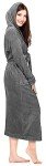 Cozy Women's Fleece Hooded Bathrobe in Steel Grey