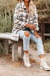 Beaully Women's Plaid Flannel Shacket in Khaki