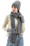 Women's Winter Knit Beanie, Gloves, and Scarf Set