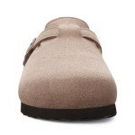 ODOLY Women’s Soft Suede Comfort Clogs - Taupe