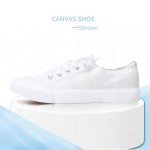 Women's White Leopard Canvas Slip-On Sneakers